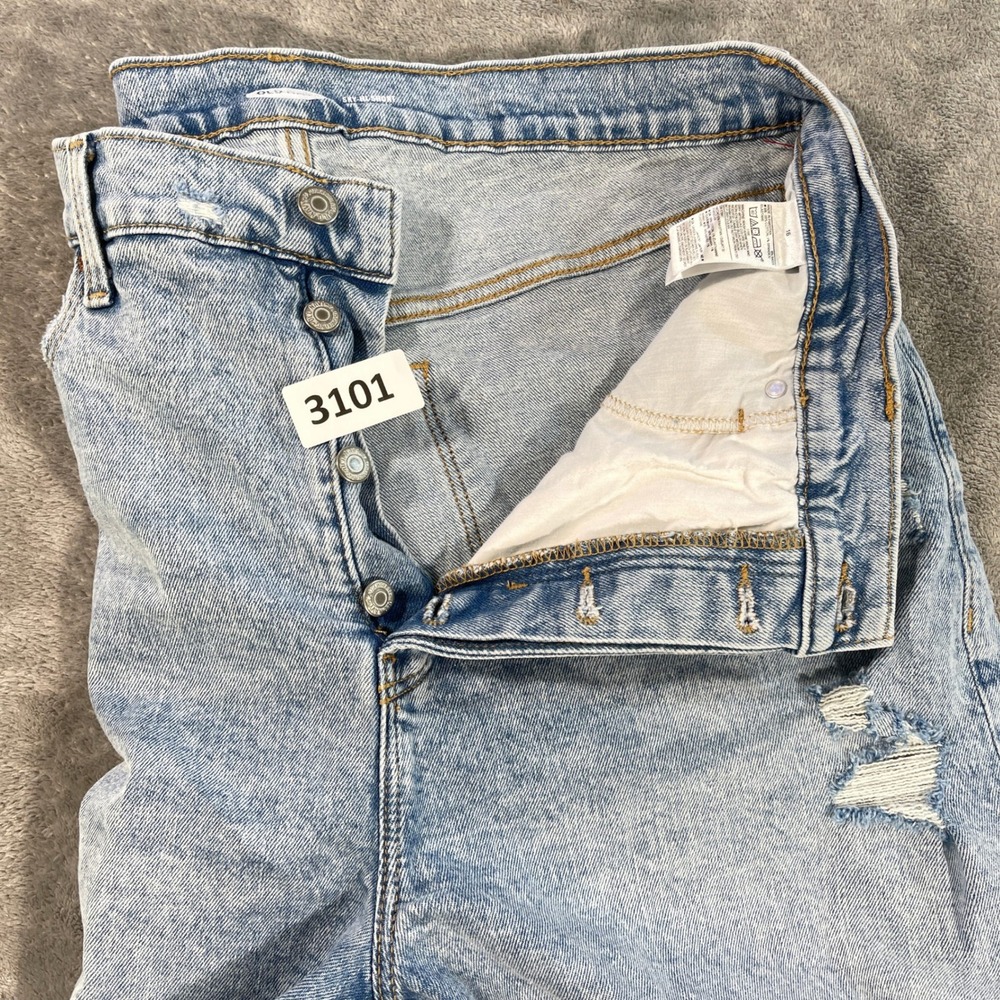 Old Navy Denim Shorts Womens 16 Light Blue Sky-Hi Straight Distressed Raw Hem